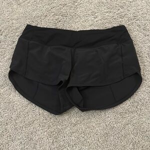 Black lululemon speed up shorts